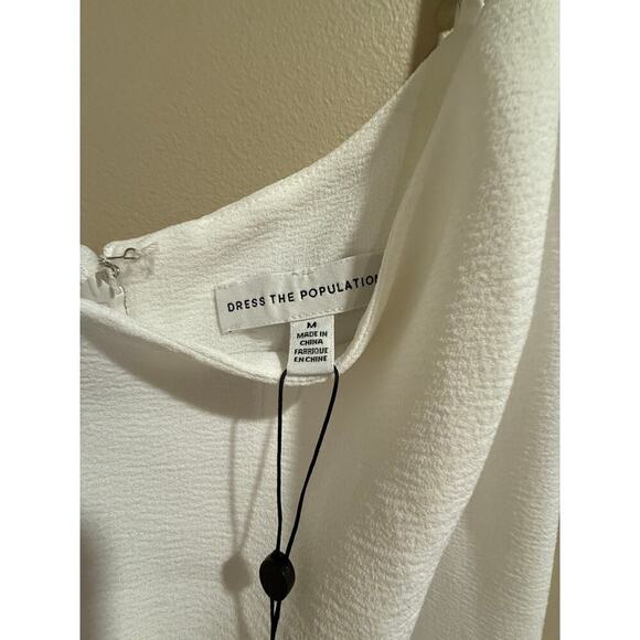 Dress The Population White Rory Fringe Dress Medium Med M NWT - Picture 6 of 6